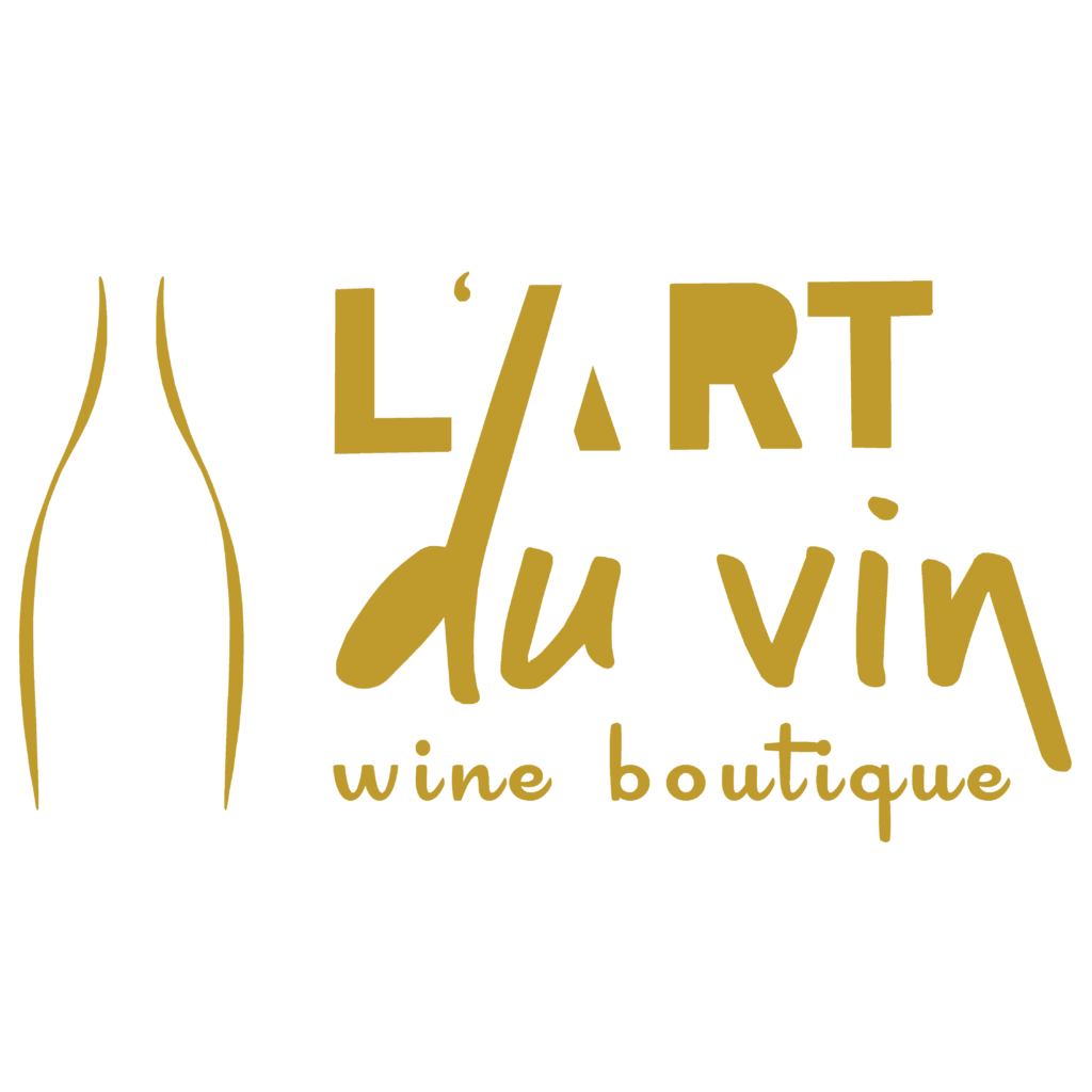 Alt Text (Texto Alternativo): > Logótipo oficial L'Art du Vin - Wine Boutique em tom dourado